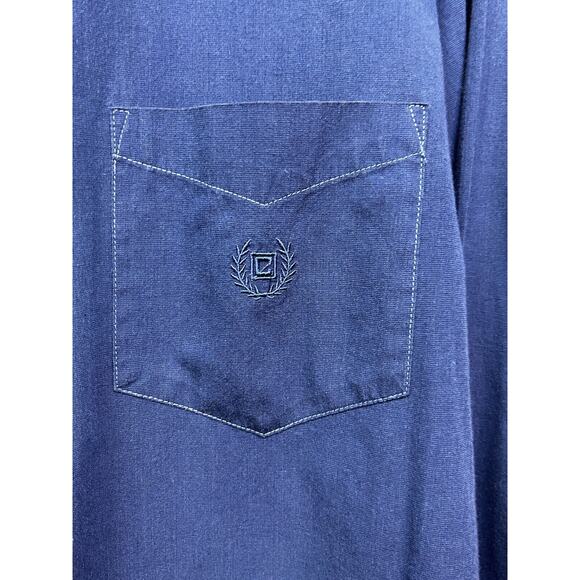 Chaps Ralph Lauren Button Down Shirt Mens‎ Large Blue Thick Stitch Preppy - Picture 6 of 9